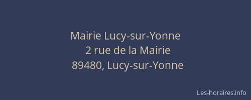Mairie Lucy-sur-Yonne