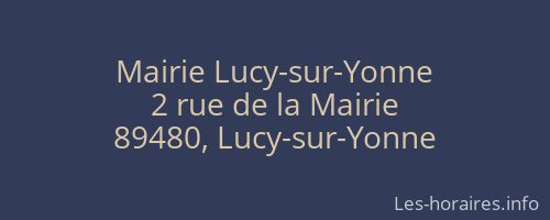 Mairie Lucy-sur-Yonne