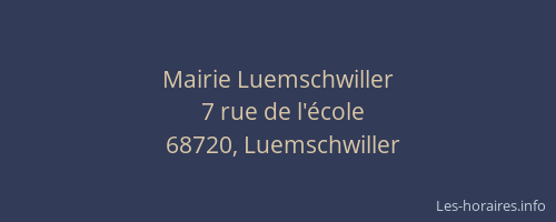 Mairie Luemschwiller