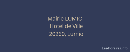 Mairie LUMIO