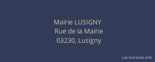 Mairie LUSIGNY
