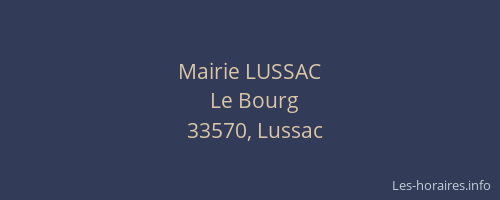 Mairie LUSSAC