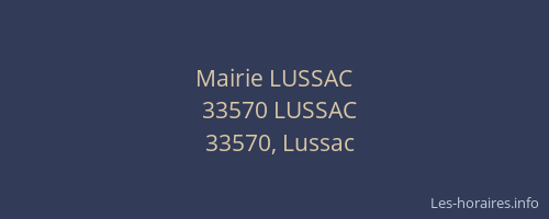 Mairie LUSSAC