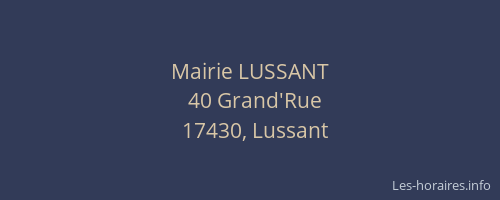 Mairie LUSSANT