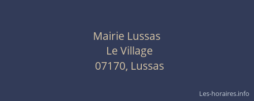 Mairie Lussas