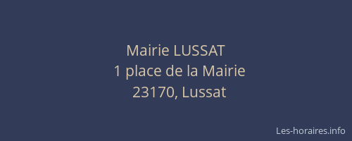 Mairie LUSSAT
