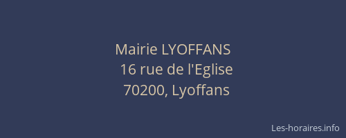 Mairie LYOFFANS