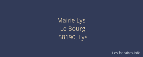 Mairie Lys