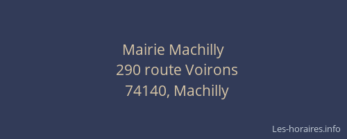 Mairie Machilly