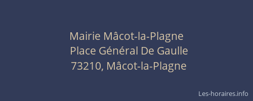 Mairie Mâcot-la-Plagne