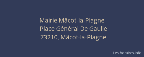 Mairie M&acirc;cot-la-Plagne