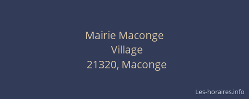 Mairie Maconge