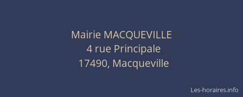 Mairie MACQUEVILLE