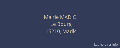 Mairie MADIC