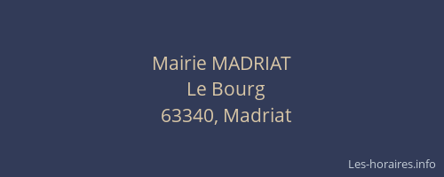 Mairie MADRIAT