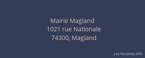 Mairie Magland