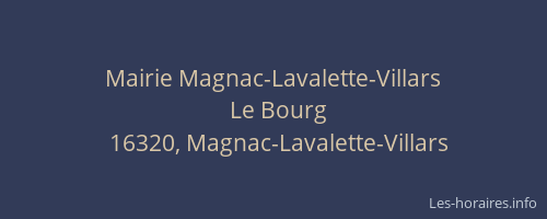 Mairie Magnac-Lavalette-Villars