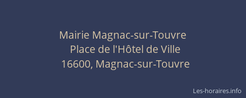 Mairie Magnac-sur-Touvre