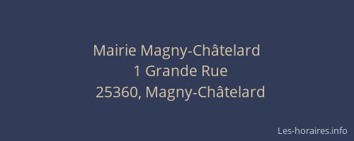 Mairie Magny-Châtelard