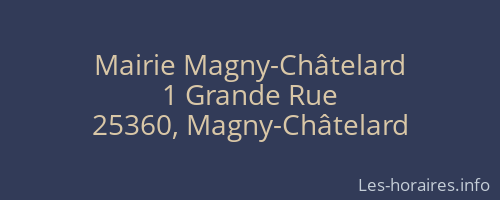 Mairie Magny-Châtelard