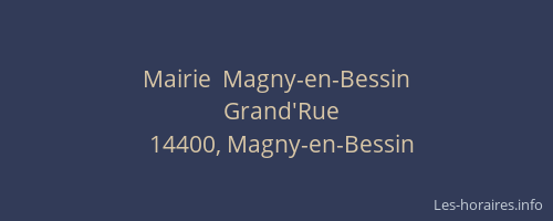 Mairie  Magny-en-Bessin