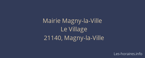 Mairie Magny-la-Ville