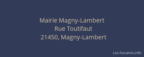 Mairie Magny-Lambert