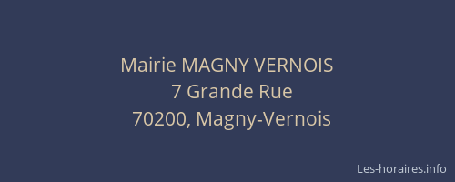 Mairie MAGNY VERNOIS