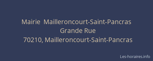 Mairie  Mailleroncourt-Saint-Pancras