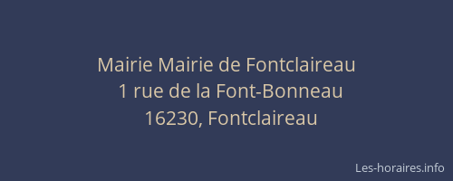 Mairie Mairie de Fontclaireau