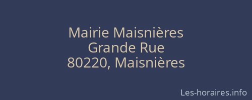 Mairie Maisnières
