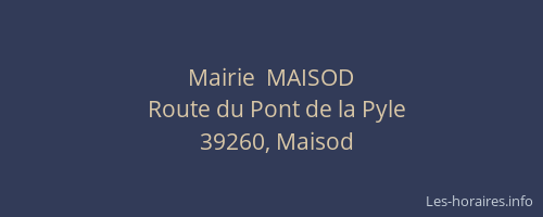 Mairie  MAISOD