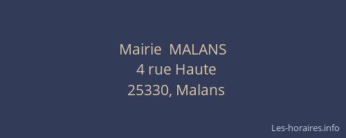 Mairie  MALANS