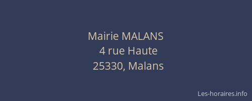Mairie MALANS