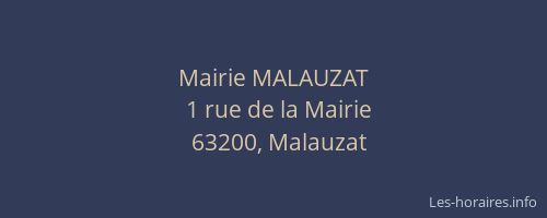 Mairie MALAUZAT