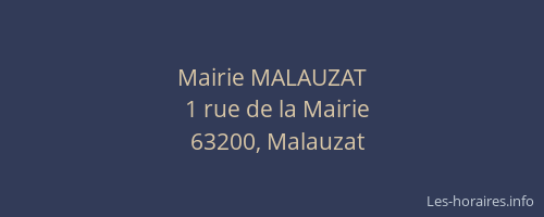 Mairie MALAUZAT
