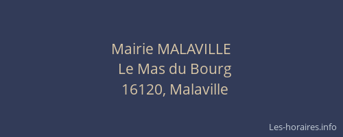 Mairie MALAVILLE