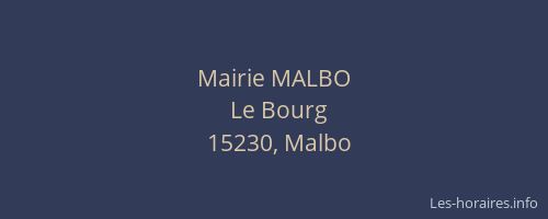 Mairie MALBO