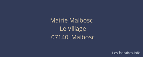 Mairie Malbosc
