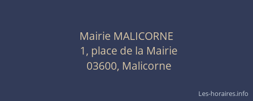 Mairie MALICORNE