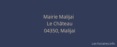 Mairie Malijai