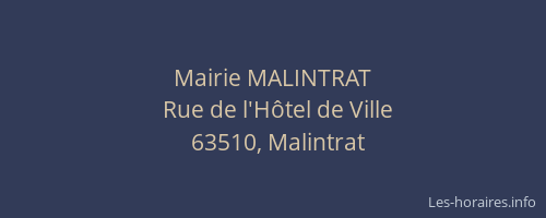 Mairie MALINTRAT