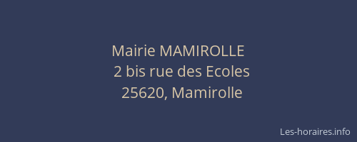 Mairie MAMIROLLE