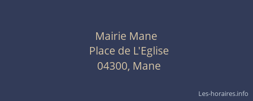 Mairie Mane