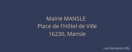 Mairie MANSLE