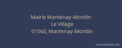 Mairie Mantenay-Montlin