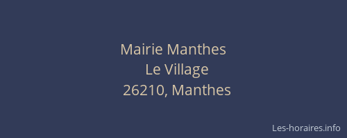 Mairie Manthes