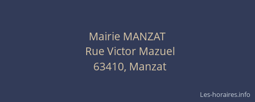 Mairie MANZAT