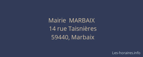 Mairie  MARBAIX