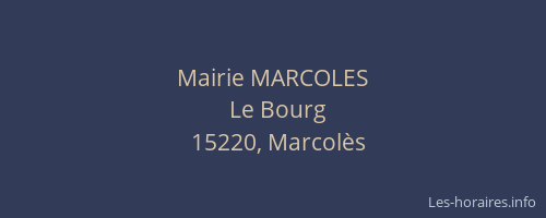 Mairie MARCOLES